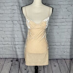 Out from Under Urban Outfitters Nude Bodycon Slip Mini Dress Medium NWT